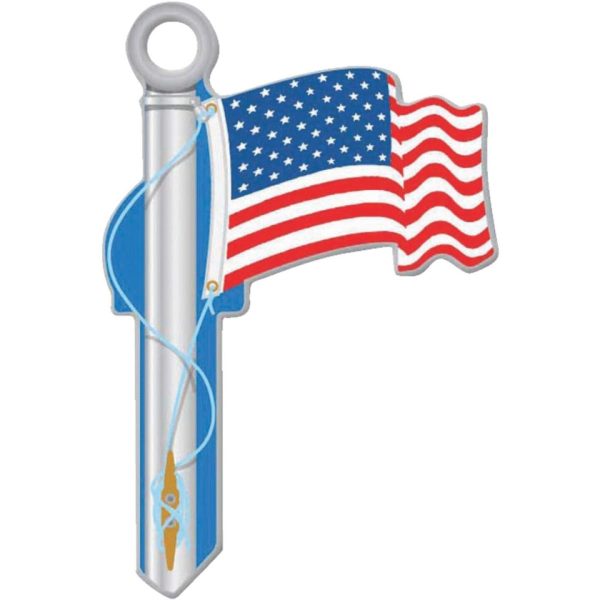 Lucky Line American Flag Design Decorative House Key, SC1 For Sale