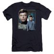 STAR TREK : DOCTOR MCCOY PREMIUM CANVAS ADULT SLIM FIT T-SHIRT 30\1 NAVY MD Online now