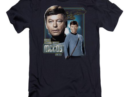 STAR TREK : DOCTOR MCCOY PREMIUM CANVAS ADULT SLIM FIT T-SHIRT 30\1 NAVY MD Online now