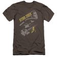 STAR TREK : 50 YEAR FRONTIER PREMUIM CANVAS ADULT SLIM FIT T-SHIRT 30\1 Charcoal 2X Discount