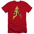 STAR TREK : 50TH ANNIVERSARY DELTA PREMUIM CANVAS ADULT SLIM FIT T-SHIRT 30\1 Red MD Discount