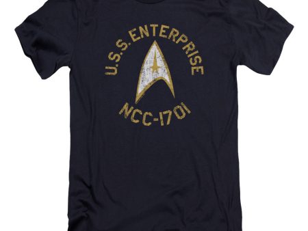 STAR TREK : COLLEGIATE PREMIUM CANVAS ADULT SLIM FIT T-SHIRT 30\1 NAVY LG Fashion