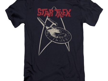 STAR TREK : SHIP SYMBOL PREMIUM CANVAS ADULT SLIM FIT T-SHIRT 30\1 NAVY 2X Online Sale