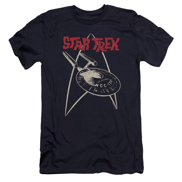 STAR TREK : SHIP SYMBOL PREMIUM CANVAS ADULT SLIM FIT T-SHIRT 30\1 NAVY 2X Online Sale