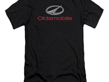 OLDSMOBILE : MODERN LOGO PREMUIM CANVAS ADULT SLIM FIT T-SHIRT 30\1 Black 2X Sale