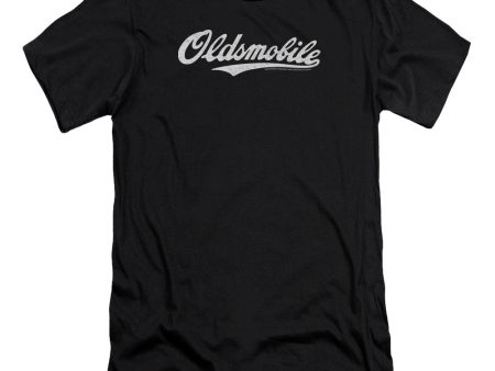 OLDSMOBILE : OLDSMOBILE CURSIVE LOGO PREMUIM CANVAS ADULT SLIM FIT T-SHIRT 30\1 Black 2X Online Sale